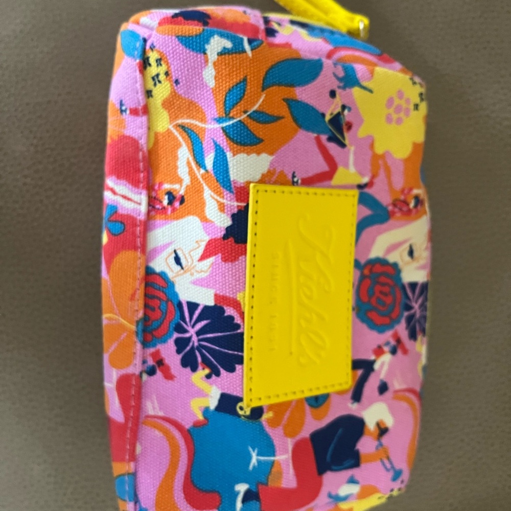 Kiehl's Pink Floral Multicolor Cosmetic Pouch